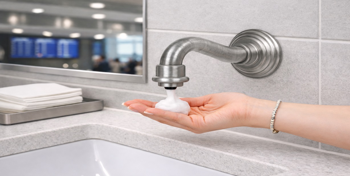 Commercial Wall Mounted Automatic Soap Dispenser FS10078DP by FontanaShowers for high traffic restrooms